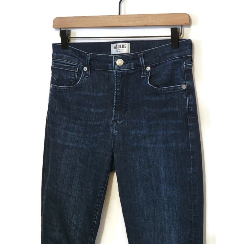 AGOLDE Sophie High Rise Crop Skinny Jeans Dark Wash Blue Size 27 Chic Trendy - Picture 6 of 15